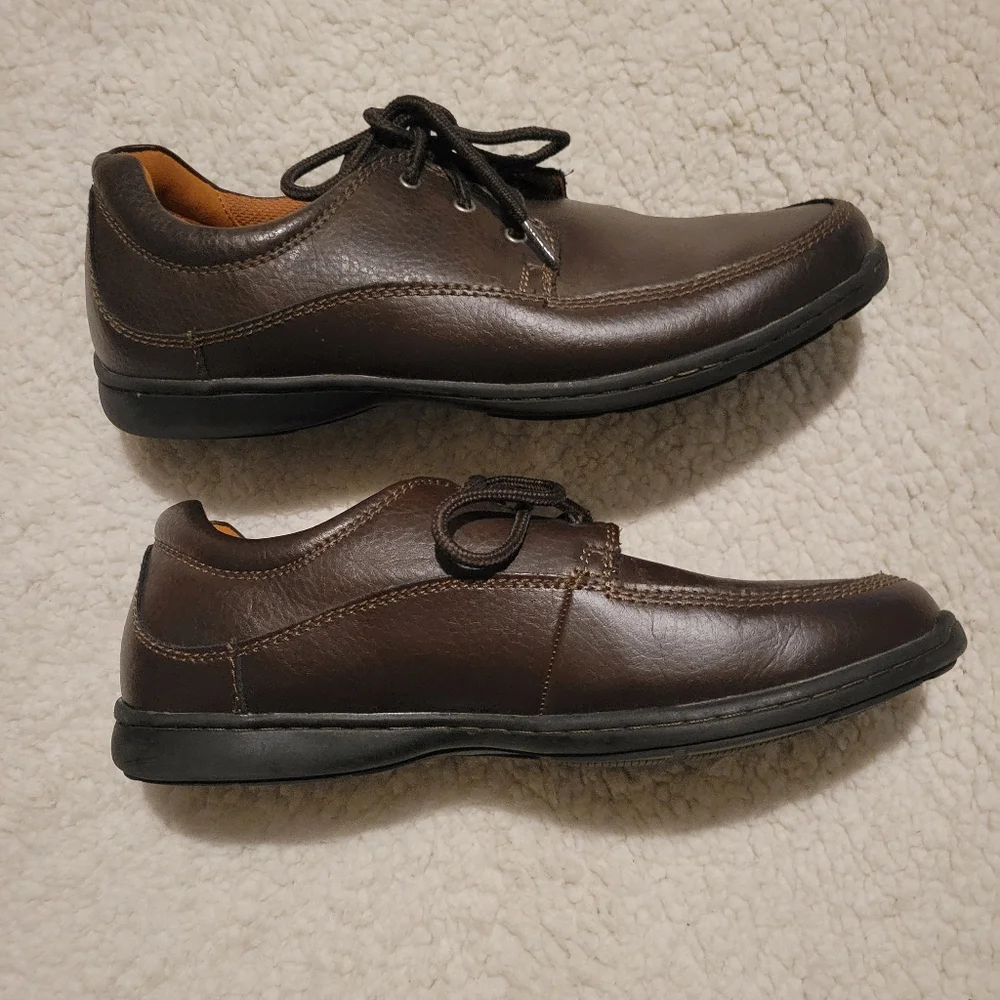 MENS STREET CARS MEMORY FOAM LEATHER OXFORDS BROWN SIZE 12 - Picture 6 of 10